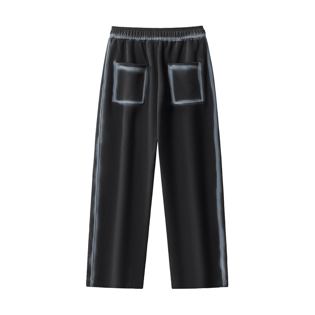 Dissect Clothing Sunfaded Edge Fleece Sweatpants Black in premium fleece with structured relaxed fit, sunfaded finish, refined edge detailing, and minimalist design.