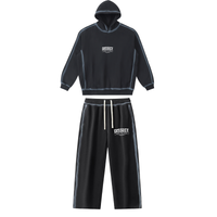 DISSECT SUNFADED EDGE FLEECE BLACK TRACKSUIT