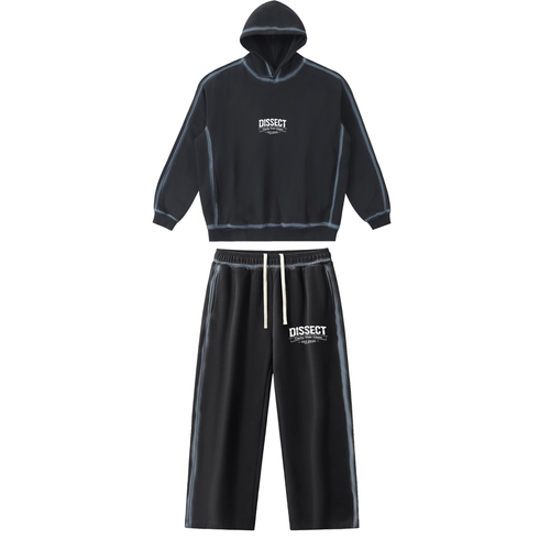 Dissect Clothing Sunfaded Edge Fleece Tracksuit with premium fleece hoodie and sweatpants, sunfaded finish, refined edge detailing, and structured relaxed fit.