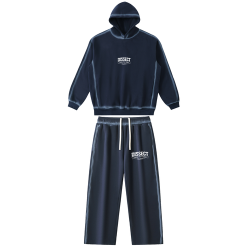 Dissect Clothing Sunfaded Edge Fleece Blue Tracksuit featuring premium fleece hoodie and sweatpants with sunfaded finish, refined edge detailing, and relaxed structured fit.