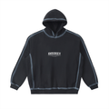 Dissect Clothing Sunfaded Edge Fleece Hoodie Black in premium heavyweight fleece with structured relaxed fit, sunfaded finish, refined edge detailing, and minimalist design.
