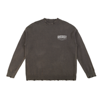 DISSECT VINTAGE WASHED HAND-FRAYED SWEATER GRAY