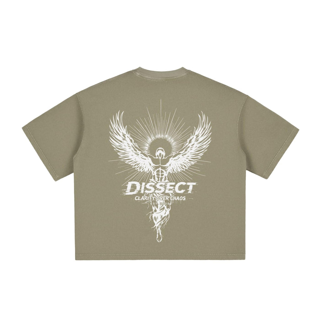 DISSECT VINTAGE WASHED BOXY REFINDED T-SHIRT GRAY GREEN