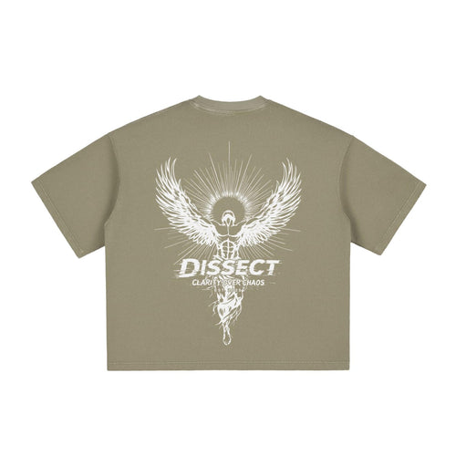 DISSECT VINTAGE WASHED BOXY REFINDED T-SHIRT GRAY GREEN
