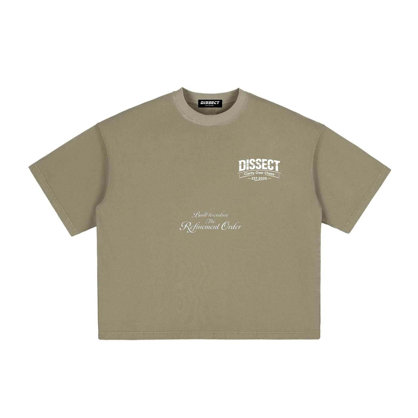 DISSECT VINTAGE WASHED BOXY REFINDED T-SHIRT GRAY GREEN