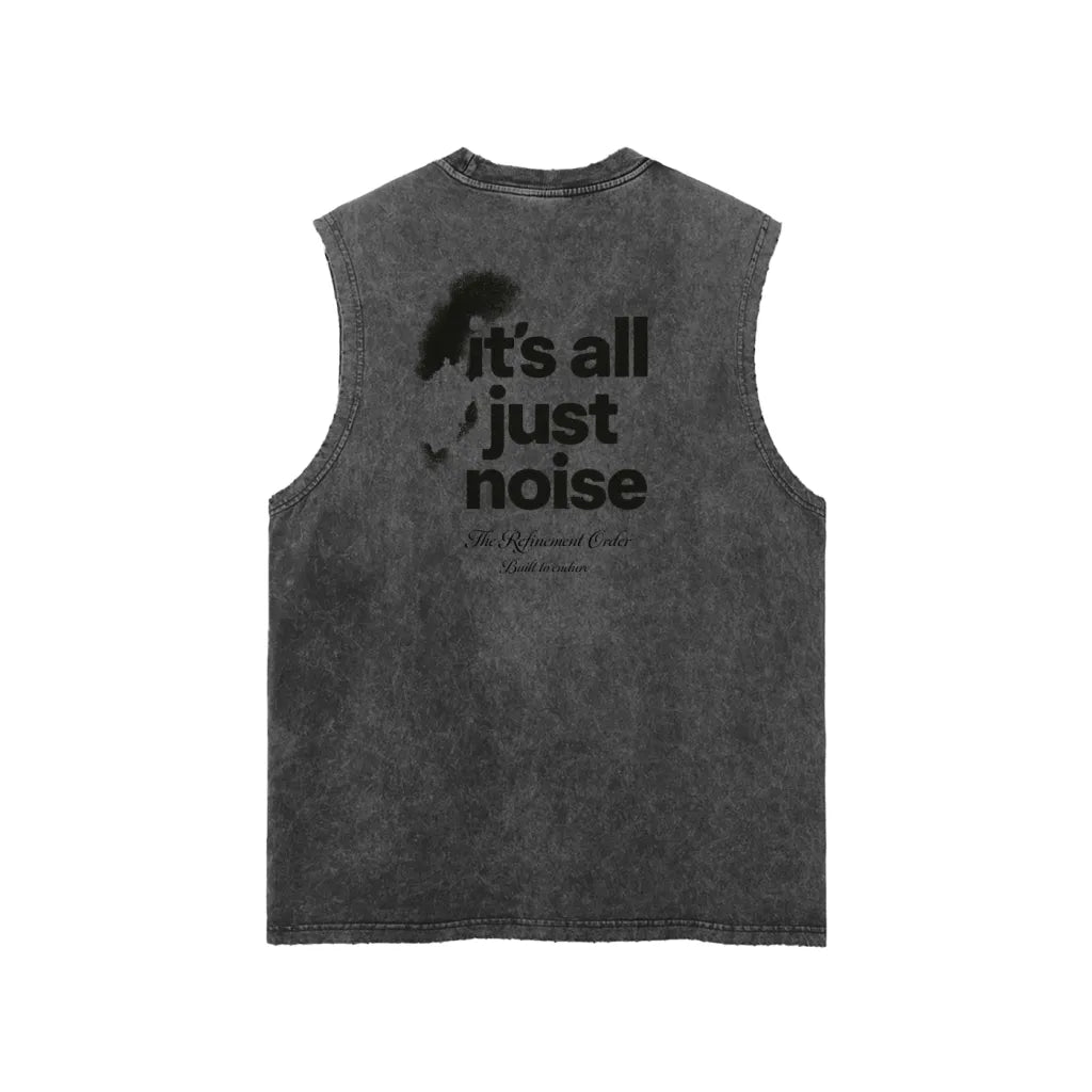 SNOW WASHED DISSECT TANK TOP BLACK