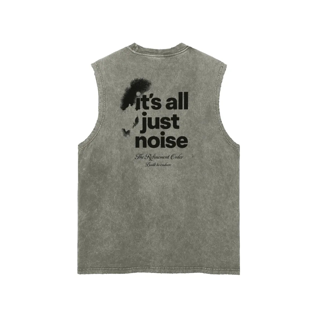 SNOW WASHED DISSECT TANK TOP GREEN BLACK