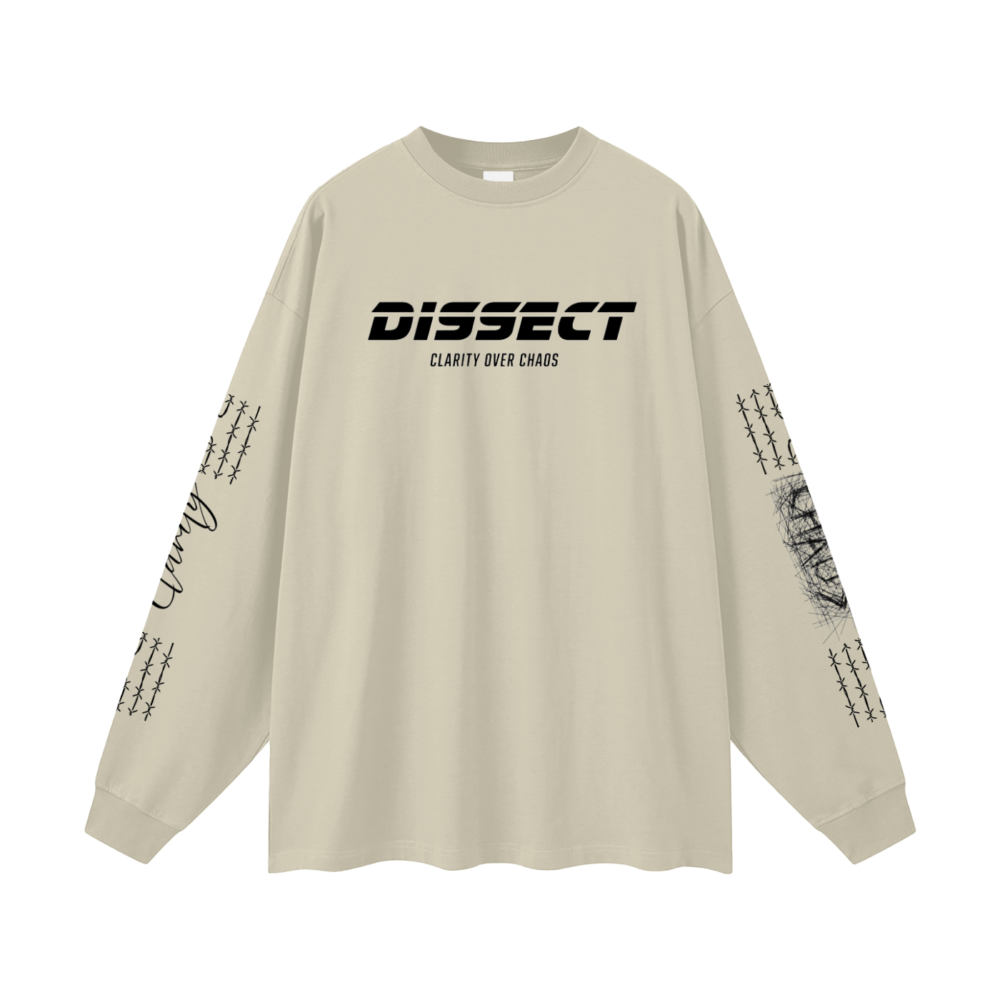 OVERSIZED LONG SLEEVE DISSECT T-SHIRT SAND