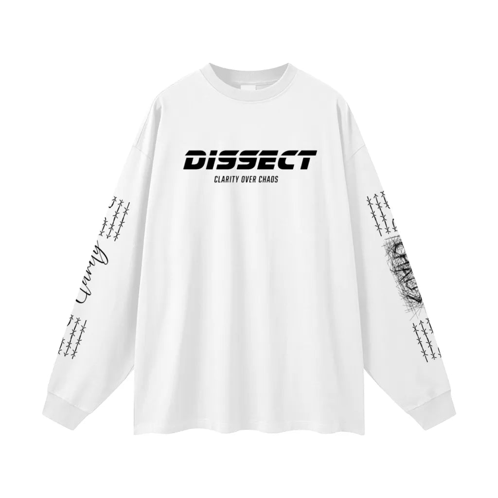 OVERSIZED LONG SLEEVE DISSECT T-SHIRT WHITE